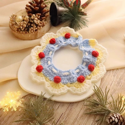 Knitted Christmas Scarf Collar for Cats & Dogs