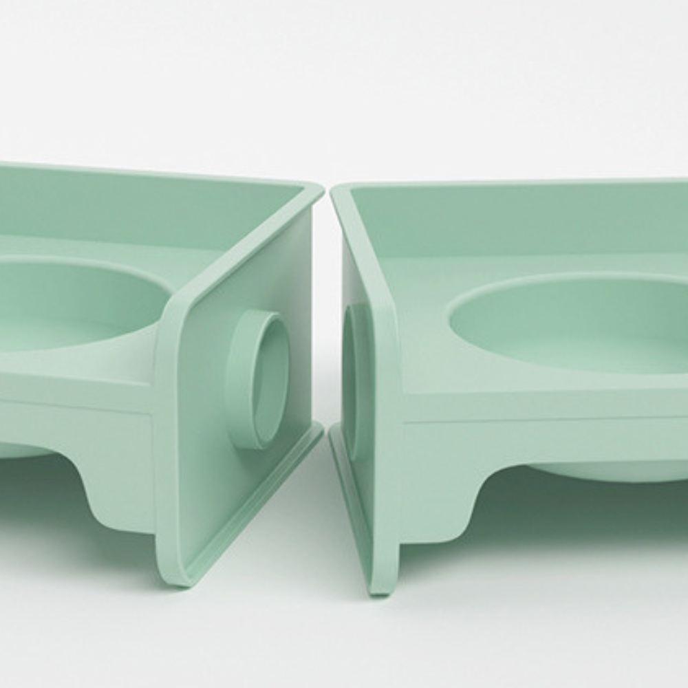 Modular Elevated Plastic Pet Bowl with Anti-Spill Design