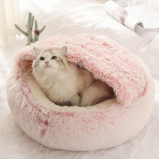 Long Plush Soft & Cozy Fluffy Nest for Deep Sleep Cat Bed
