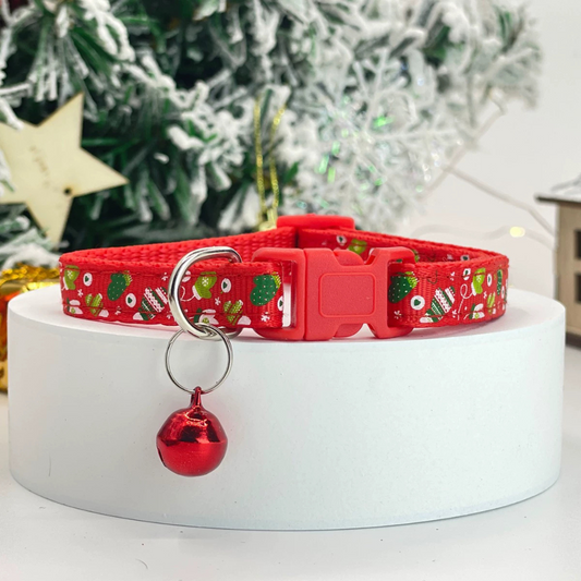 Christmas Pet Collar with Bell for Dogs and Cats