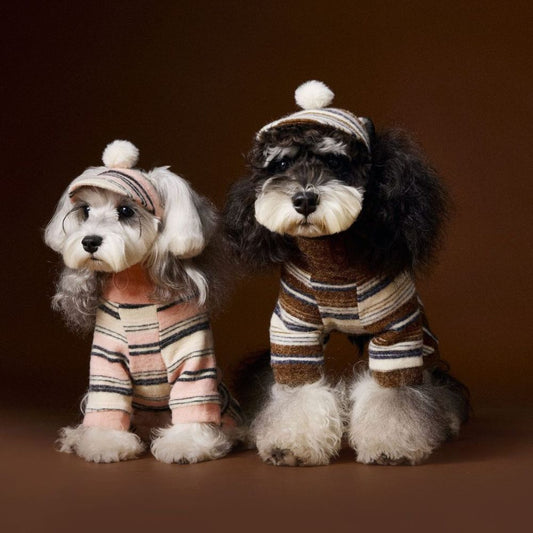 Warm Striped Four-Leg Thick Undershirt Dog Sweatshirt