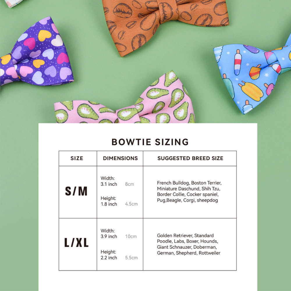 Summer Cute Pet Bow Tie Reversible Printed Eco-Friendly Cat Dog Collar Accessory