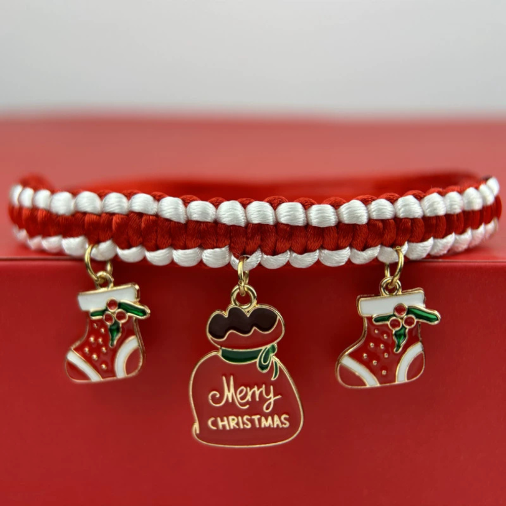 New Year Pet Collar Christmas Handmade DIY Decoration for Cats and Dogs
