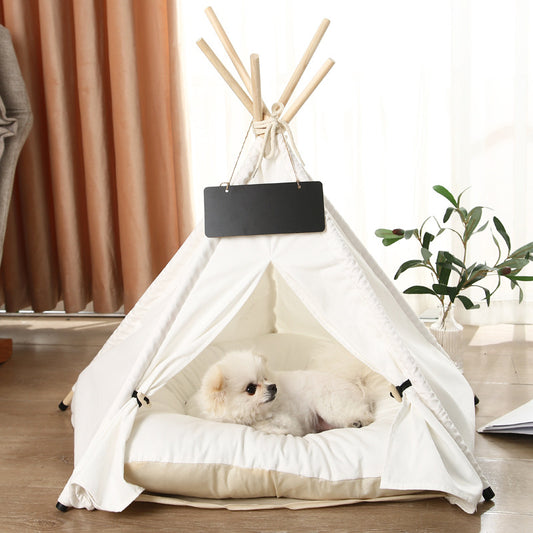 Cozy Cotton Teepee Pet Bed Cat Small Dog