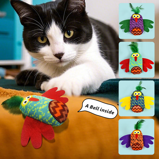 Designer Owl Bell Interactive Colorful Cat Toy