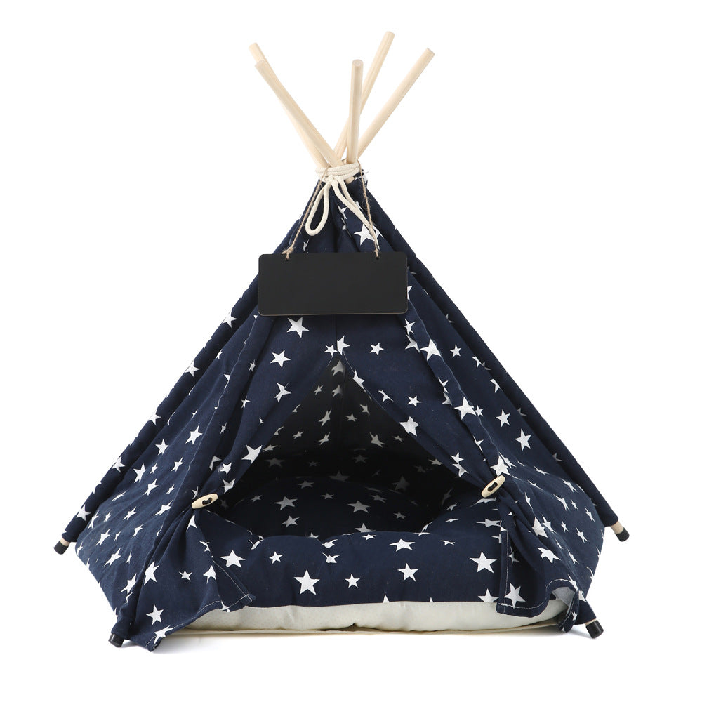 Cozy Cotton Teepee Pet Bed Cat Small Dog