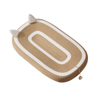 Cute Woven Cat Bed with Scratch-Resistant Linen and Ergonomic Design