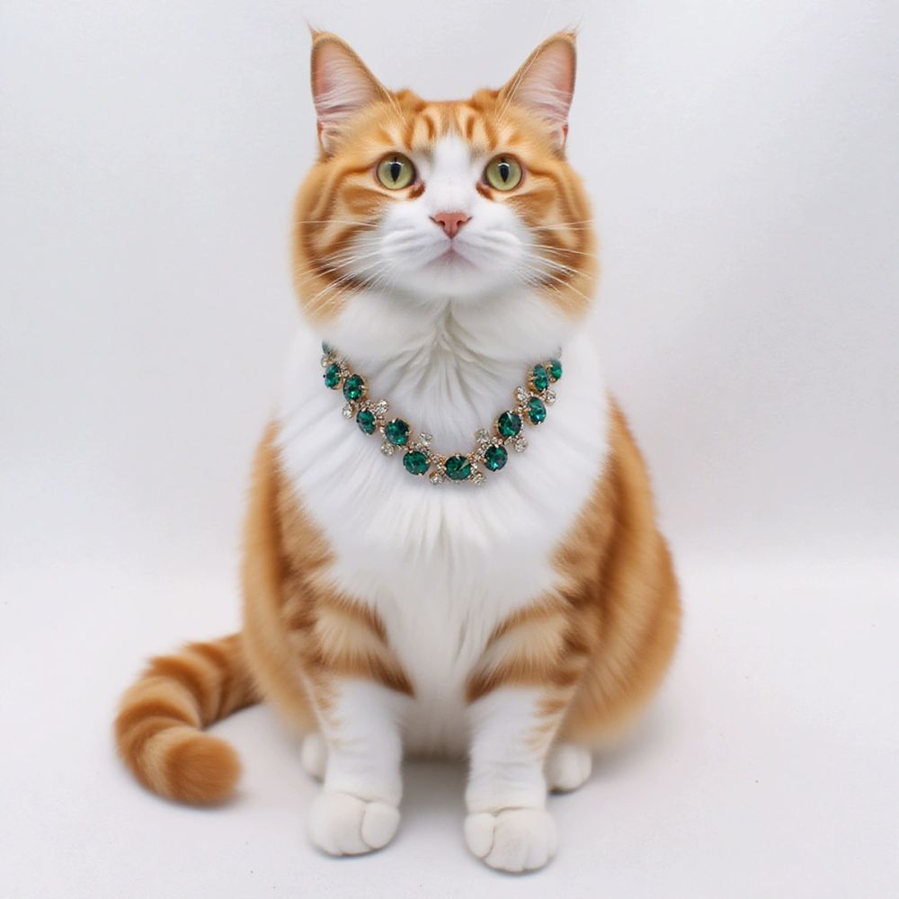 Luxury Gemstone  Pearl Pet Necklace