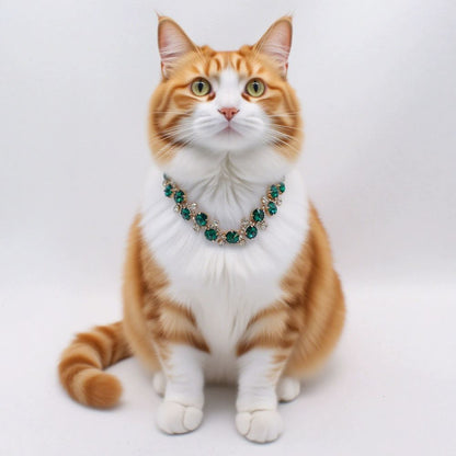 Luxury Gemstone  Pearl Pet Necklace