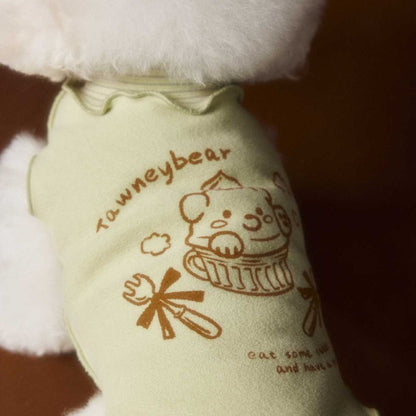 Autumn Reversible Striped Ruffle Undershirt Sleeveless Dog Vest