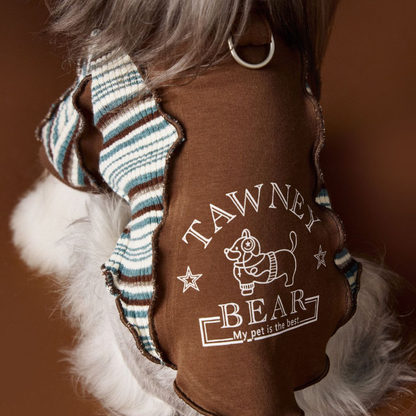 Dog Autumn Sportswear Striped Patchwork Zip-Up Hoodie