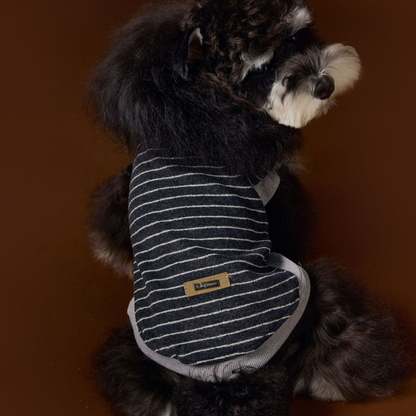 Dog Autumn Striped Sleeveless Hoodie
