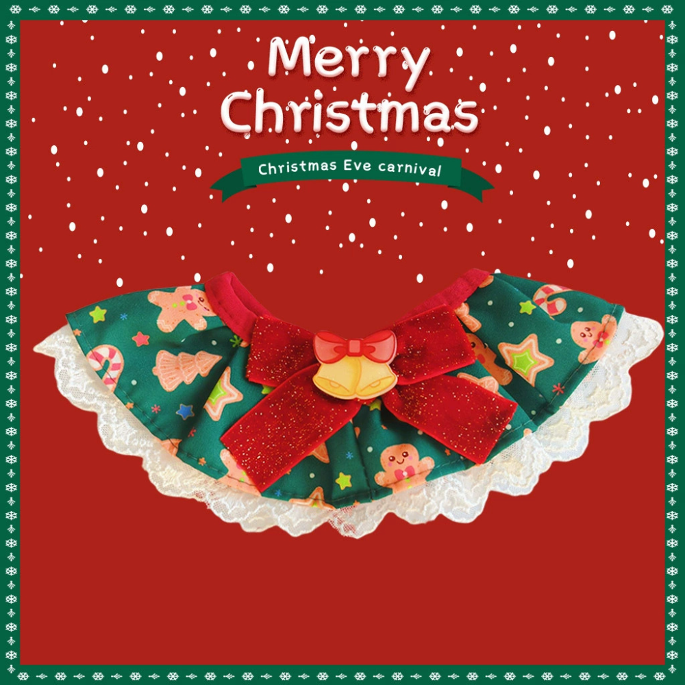 Christmas Lace Pet Bib Collar – Adjustable Neck Accessory for Cats and Dogs