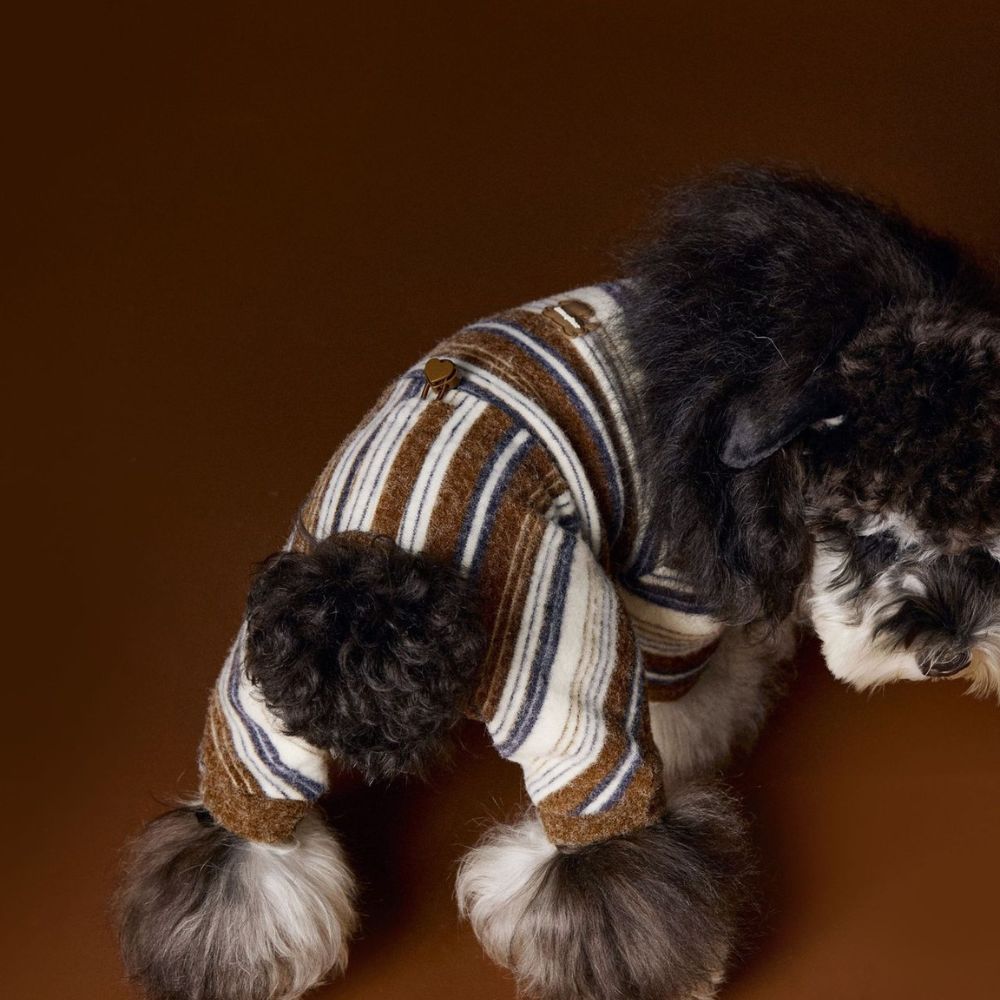 Warm Striped Four-Leg Thick Undershirt Dog Sweatshirt