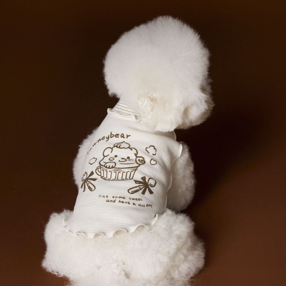 Autumn Reversible Striped Ruffle Undershirt Sleeveless Dog Vest