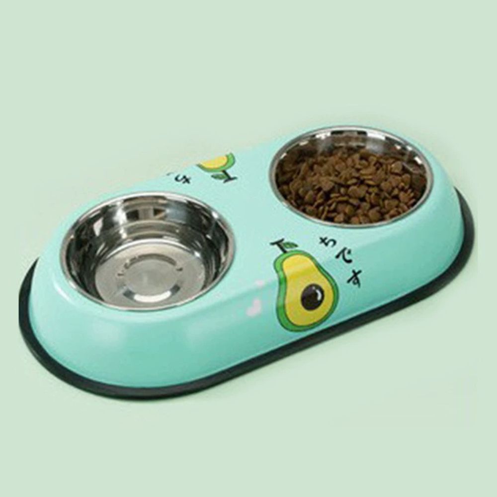 Colorful Printed Double Stainless Steel Pet Bowl