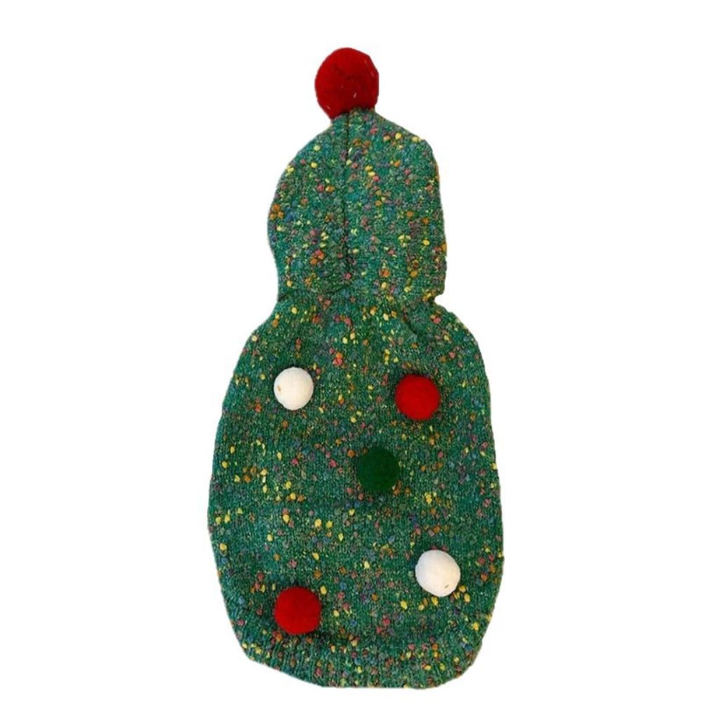 Christmas Hooded Sweater Vest for Pets Warm Winter Outfit