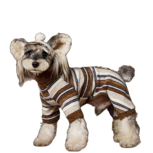 Warm Striped Four-Leg Thick Undershirt Dog Sweatshirt
