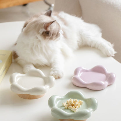 Ceramic Raised Cat Bowl | Pet Food Dish for Cats and Dogs