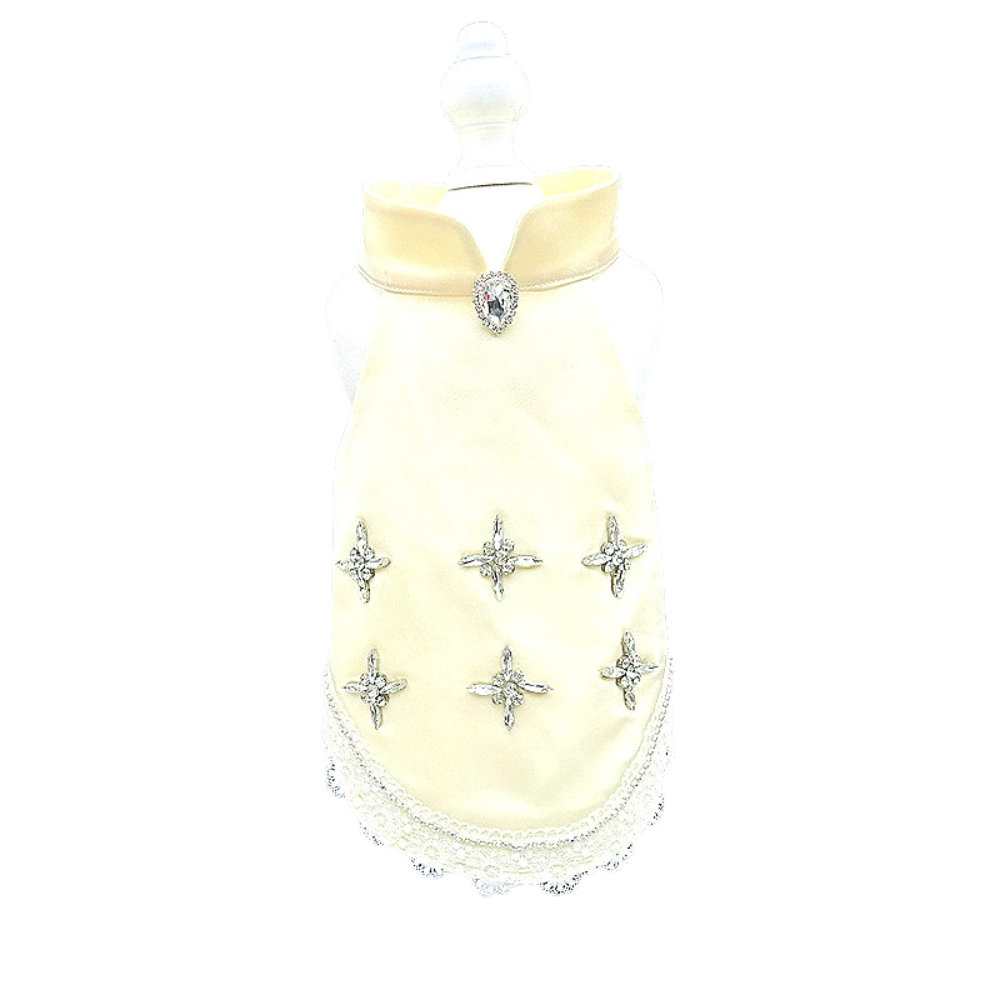 High-end pet dress with rhinestones for small breed dogs