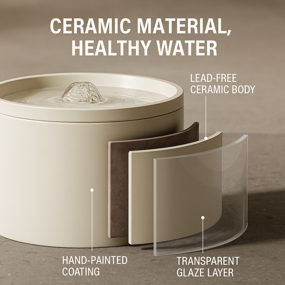 Ceramic Cat Water Fountain – Silent Circulating Pet Dispenser