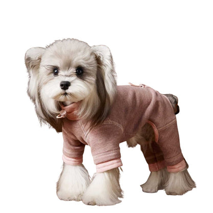 Autumn Winter Cozy Color-Block Silk Wool Dog Base Shirt