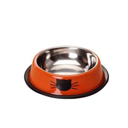 Colorful Stainless Steel Non-Slip Pet Bowl for Cats and Dogs