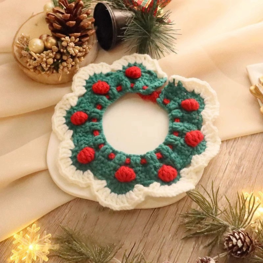 Knitted Christmas Scarf Collar for Cats & Dogs