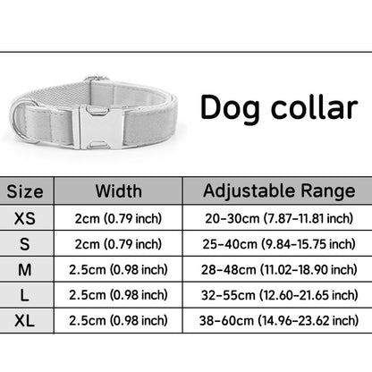 Personalized Velvet Dog Collar with Custom Engraved Metal Buckle