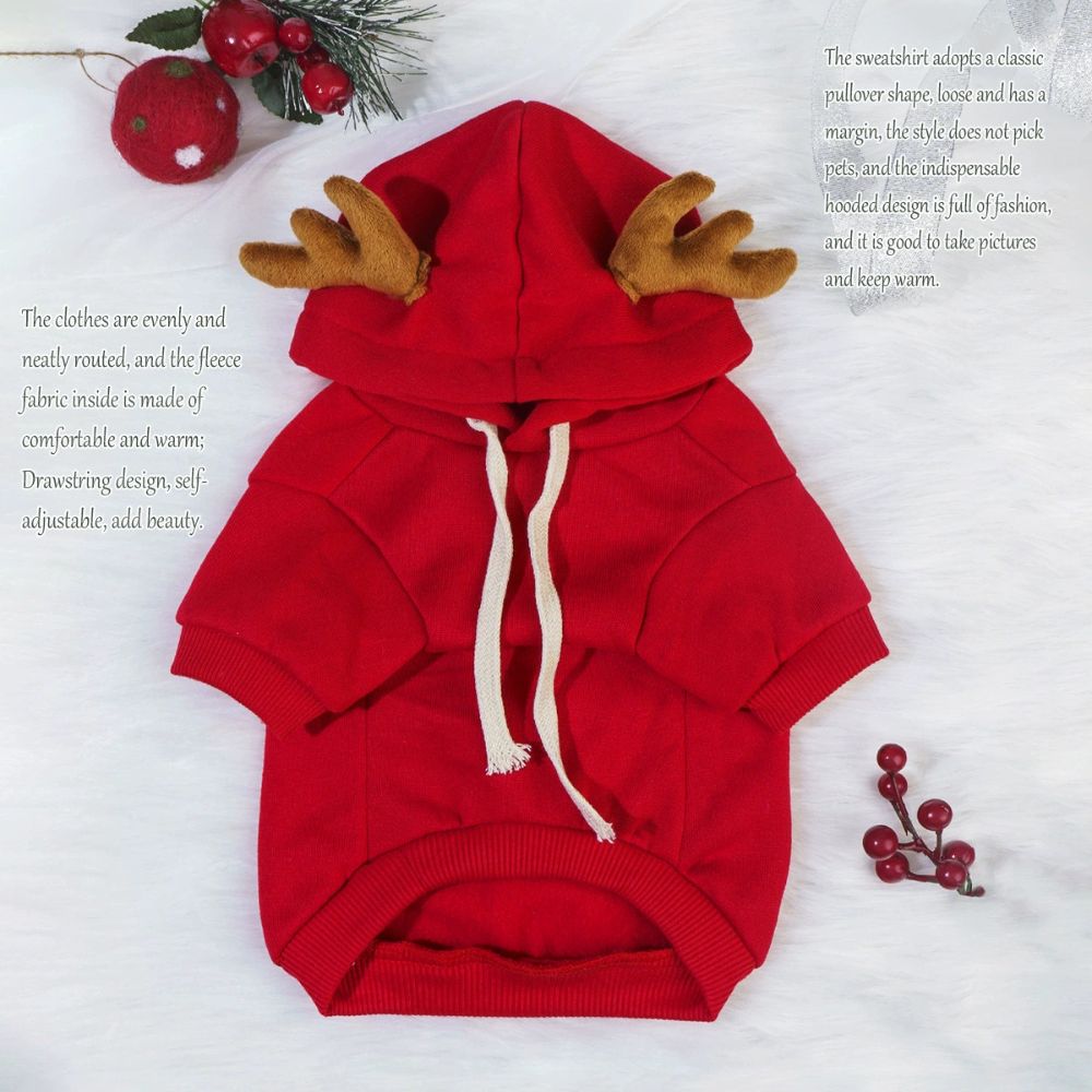Christmas Reindeer Cosplay Hoodie for Cats and Dogs