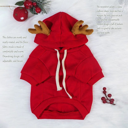 Christmas Reindeer Cosplay Hoodie for Cats and Dogs
