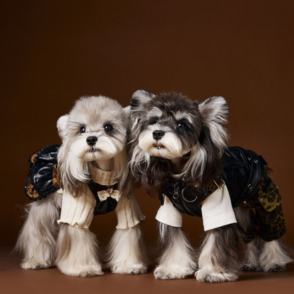 Autumn Dog Dress for Female Dogs Leopard Print Suspender Dress