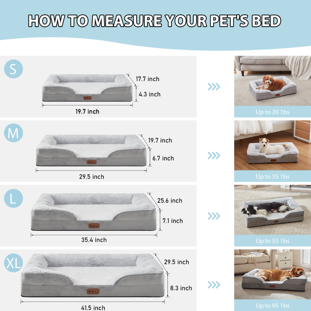 Orthopedic Memory Foam  Waterproof Liner Dog Bed