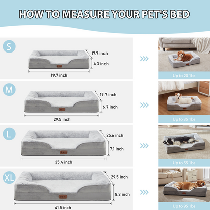 Orthopedic Memory Foam  Waterproof Liner Dog Bed