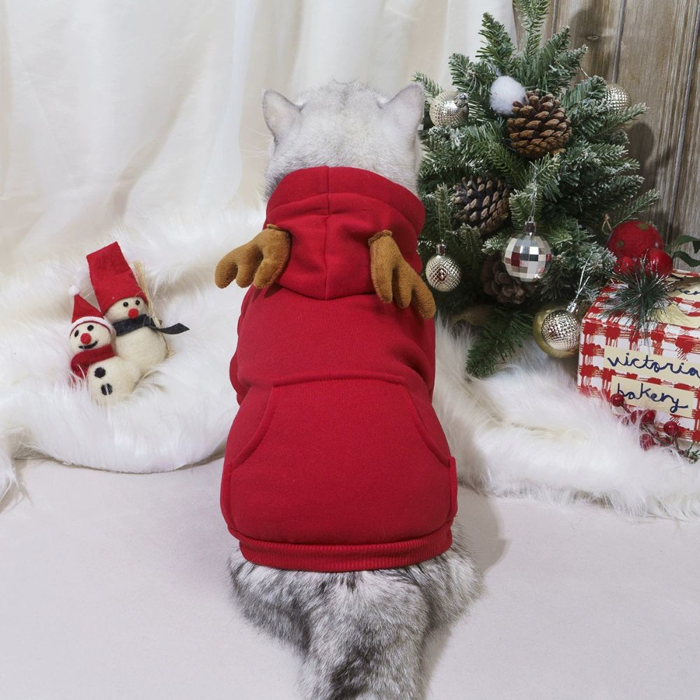 Christmas Reindeer Cosplay Hoodie for Cats and Dogs