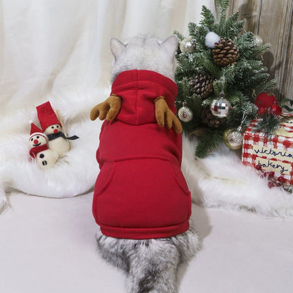 Christmas Reindeer Cosplay Hoodie for Cats and Dogs