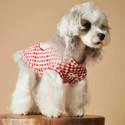 Red Plaid Dog Vest for Small Dogs