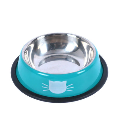 Colorful Stainless Steel Non-Slip Pet Bowl for Cats and Dogs