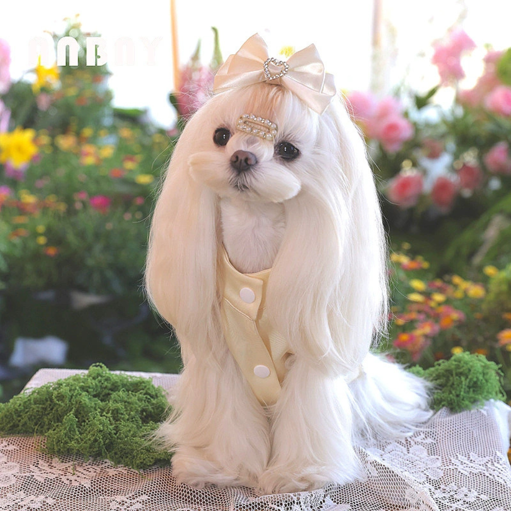 High-end pet dress with rhinestones for small breed dogs