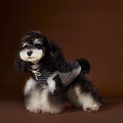 Dog Autumn Striped Sleeveless Hoodie