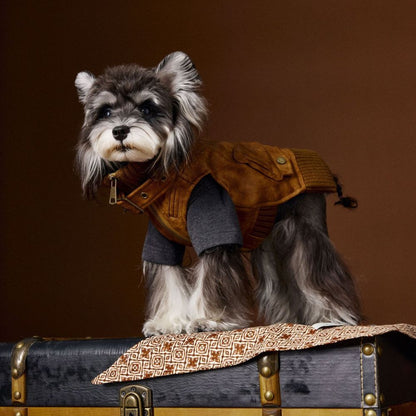 Autumn Vintage Cool Sleeveless Leather Dog Vest