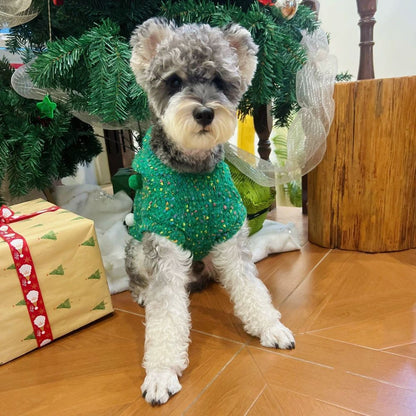 Christmas Hooded Sweater Vest for Pets Warm Winter Outfit