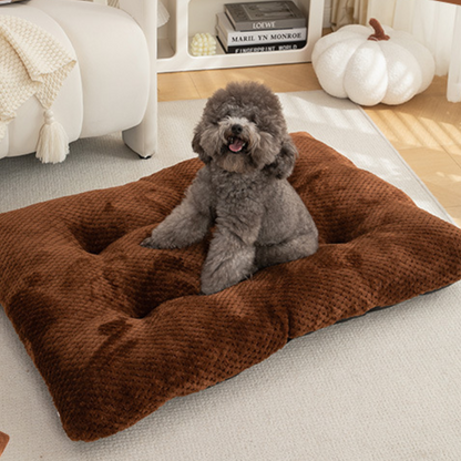 Plush Pineapple Grid Pillow Dog Bed