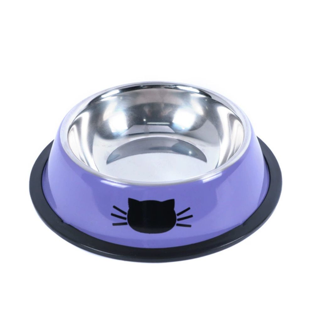 Colorful Stainless Steel Non-Slip Pet Bowl for Cats and Dogs