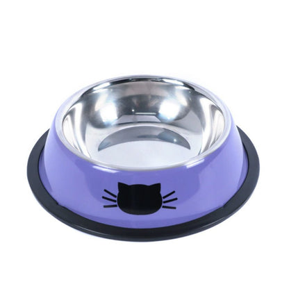 Colorful Stainless Steel Non-Slip Pet Bowl for Cats and Dogs