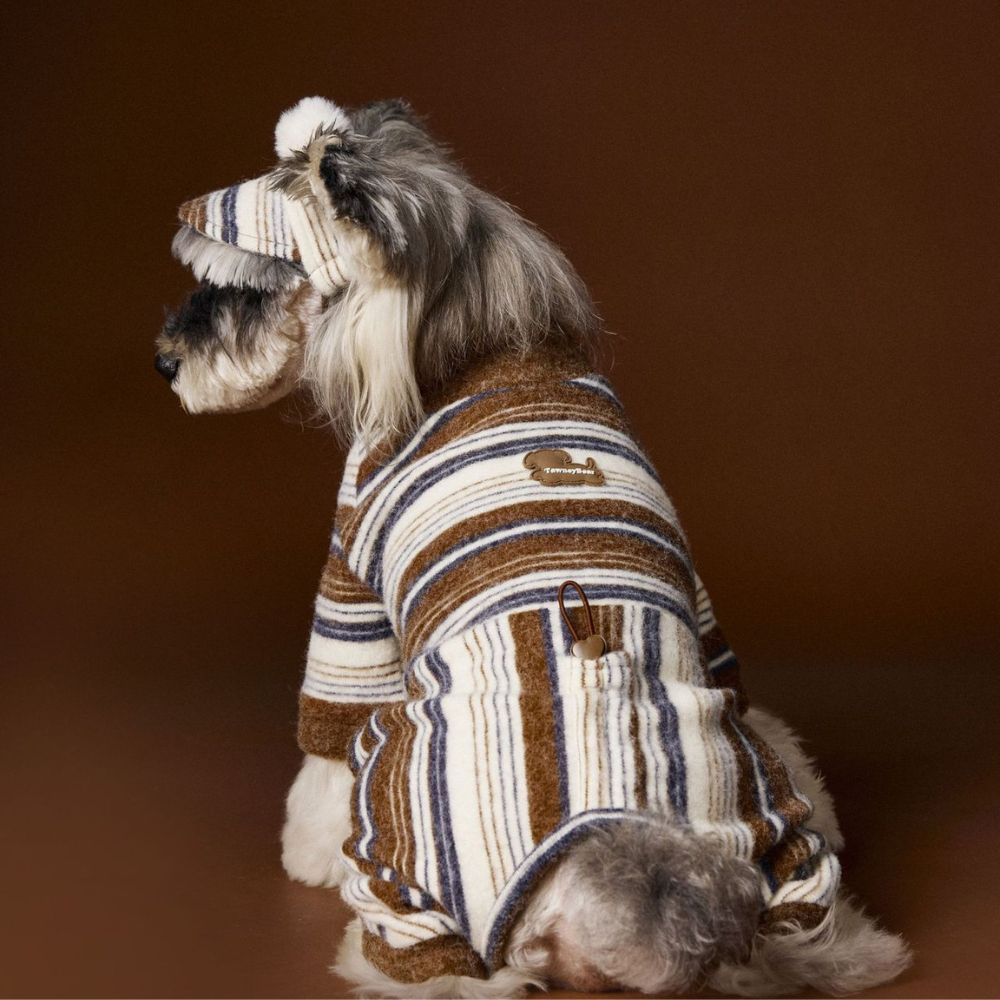 Warm Striped Four-Leg Thick Undershirt Dog Sweatshirt