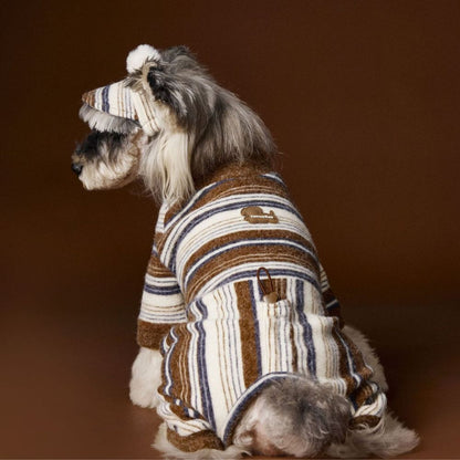 Warm Striped Four-Leg Thick Undershirt Dog Sweatshirt