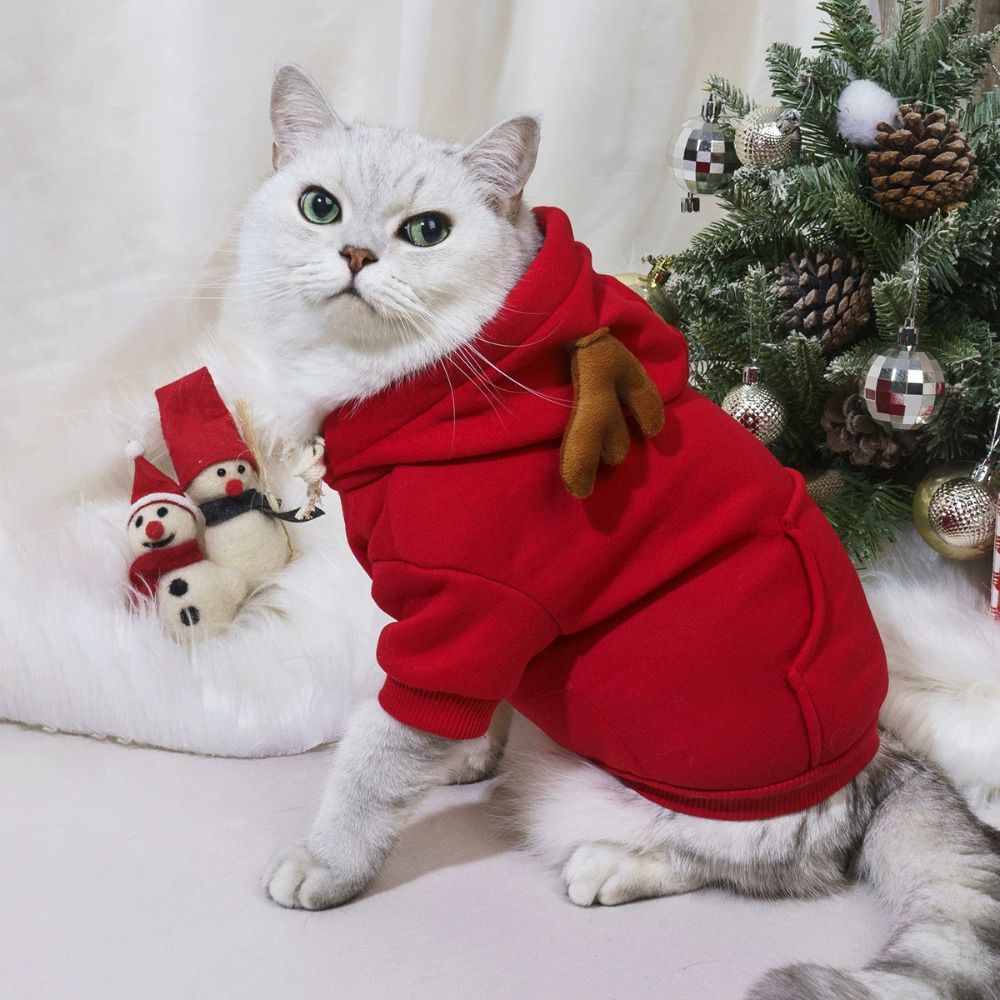 Christmas Reindeer Cosplay Hoodie for Cats and Dogs