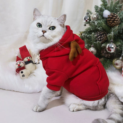 Christmas Reindeer Cosplay Hoodie for Cats and Dogs