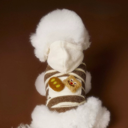 Pet Clothing Autumn Winter Cute Felt Cookie Sweatshirt Sleeveless Vest